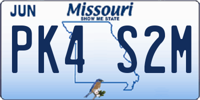 MO license plate PK4S2M