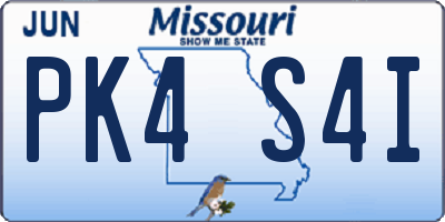MO license plate PK4S4I