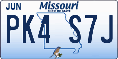 MO license plate PK4S7J