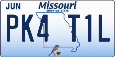 MO license plate PK4T1L