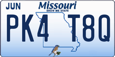MO license plate PK4T8Q