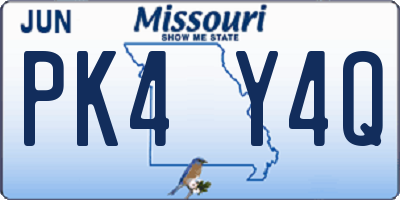 MO license plate PK4Y4Q