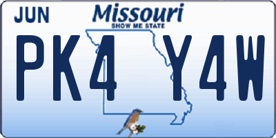 MO license plate PK4Y4W