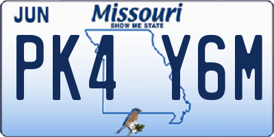 MO license plate PK4Y6M