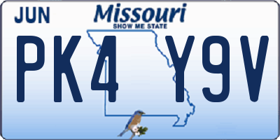 MO license plate PK4Y9V