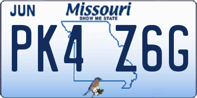 MO license plate PK4Z6G