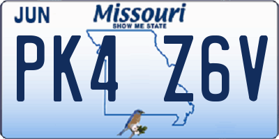 MO license plate PK4Z6V