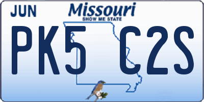 MO license plate PK5C2S