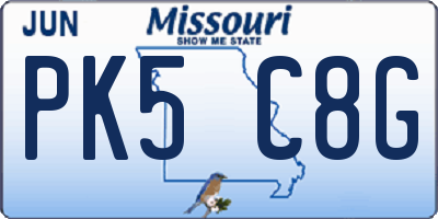 MO license plate PK5C8G