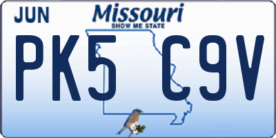 MO license plate PK5C9V