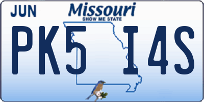 MO license plate PK5I4S