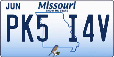MO license plate PK5I4V