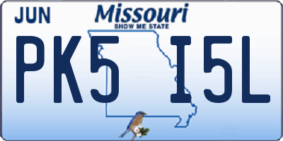 MO license plate PK5I5L