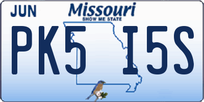 MO license plate PK5I5S