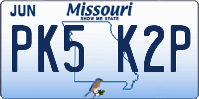 MO license plate PK5K2P