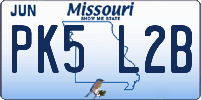 MO license plate PK5L2B