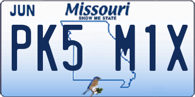 MO license plate PK5M1X