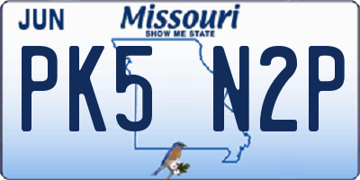 MO license plate PK5N2P