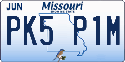 MO license plate PK5P1M