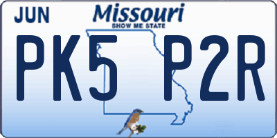 MO license plate PK5P2R