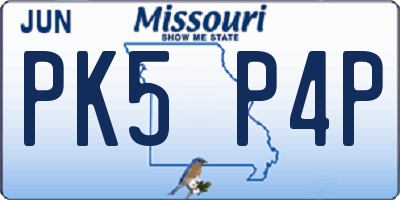 MO license plate PK5P4P