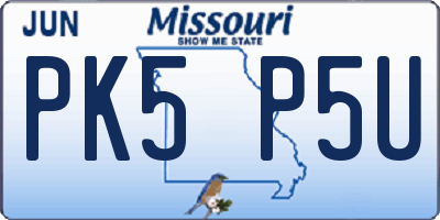 MO license plate PK5P5U
