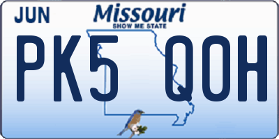 MO license plate PK5Q0H