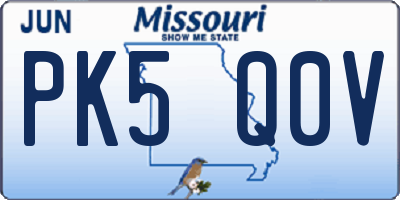 MO license plate PK5Q0V