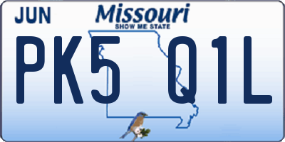 MO license plate PK5Q1L