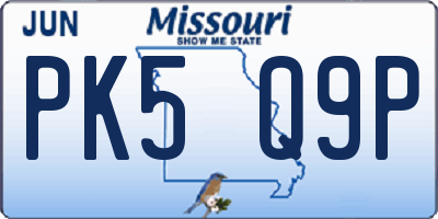 MO license plate PK5Q9P