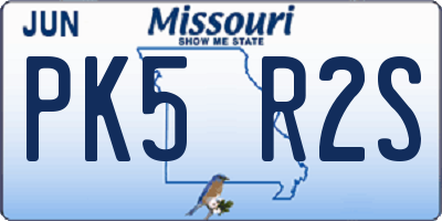 MO license plate PK5R2S