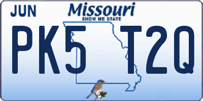 MO license plate PK5T2Q