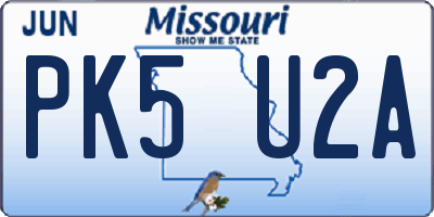 MO license plate PK5U2A