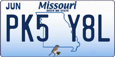 MO license plate PK5Y8L