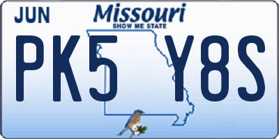 MO license plate PK5Y8S