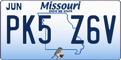 MO license plate PK5Z6V
