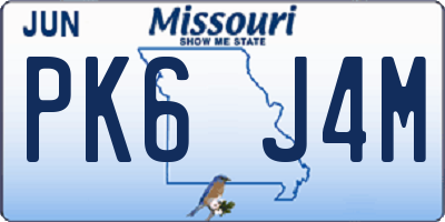 MO license plate PK6J4M