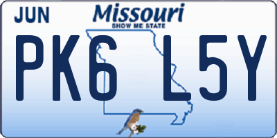 MO license plate PK6L5Y