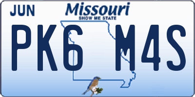 MO license plate PK6M4S