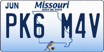 MO license plate PK6M4V