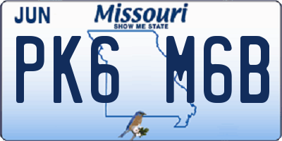 MO license plate PK6M6B