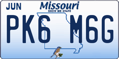 MO license plate PK6M6G