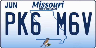 MO license plate PK6M6V