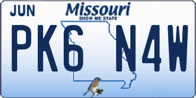 MO license plate PK6N4W