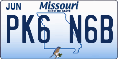 MO license plate PK6N6B