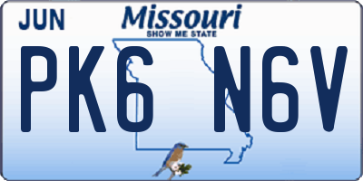MO license plate PK6N6V