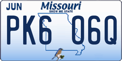 MO license plate PK6O6Q