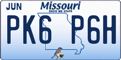 MO license plate PK6P6H