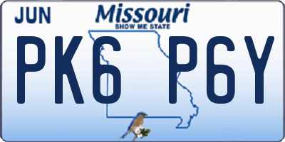 MO license plate PK6P6Y