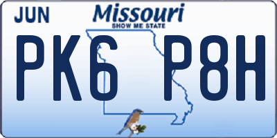 MO license plate PK6P8H